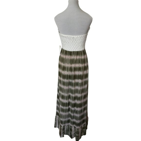 NWT Vine And Valley Boho Maxi Strapless Dress With Lace Bodice & Tie-Dye Skirt S - Picture 2 of 10